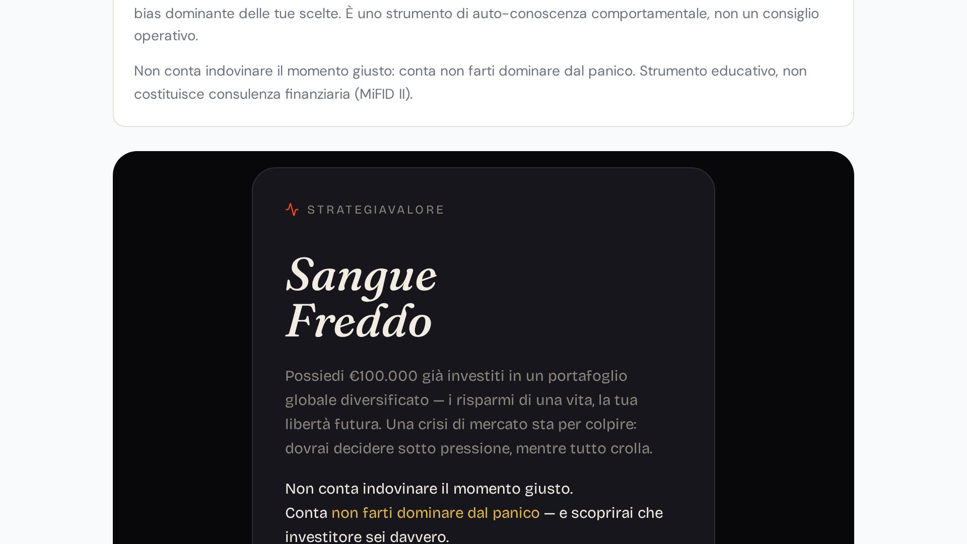 Anteprima del simulatore di crisi comportamentale Sangue Freddo
