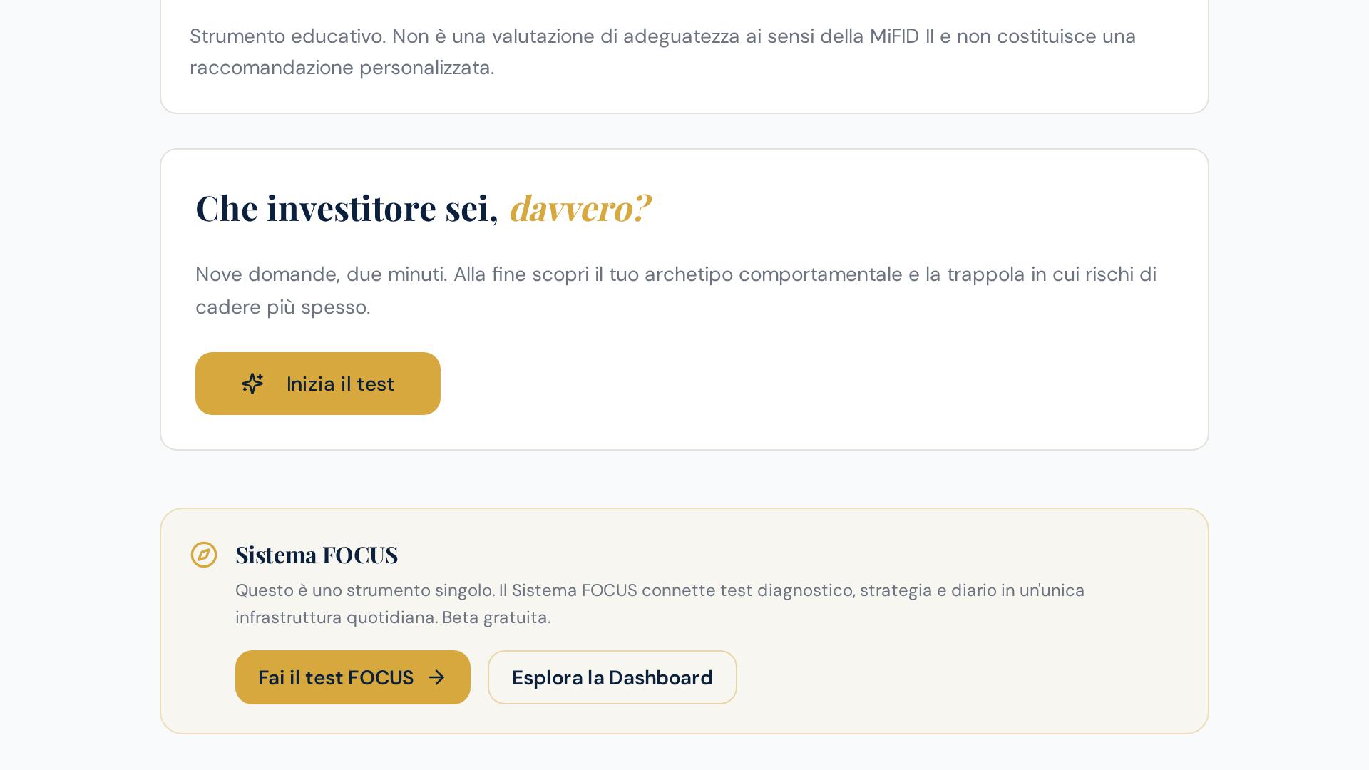 Anteprima del test sulla personalità dell'investitore